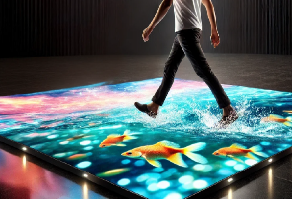 Available for the first time at Novelty Spain: T-Floor, the LED Roll-up Floor Display for Events